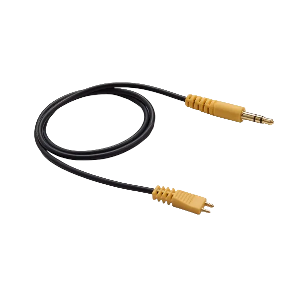 [KA004.AR06] IP30 Kabel für Einsteckhörer, 3,5mm Klinke, stereo, gelber gerader Stecker, 500mm