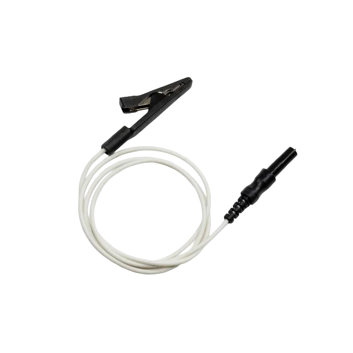 Sanibel Elektrodenkabel mit Krokodilklemmen, 50cm, weiss