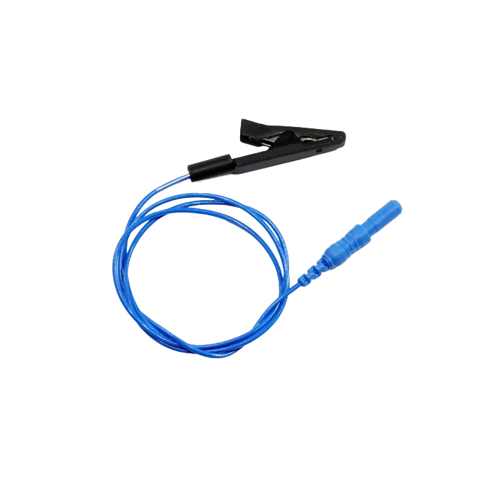 [ZB051.AR25] Sanibel Elektrodenkabel mit Krokodilklemmen, 50cm, blau